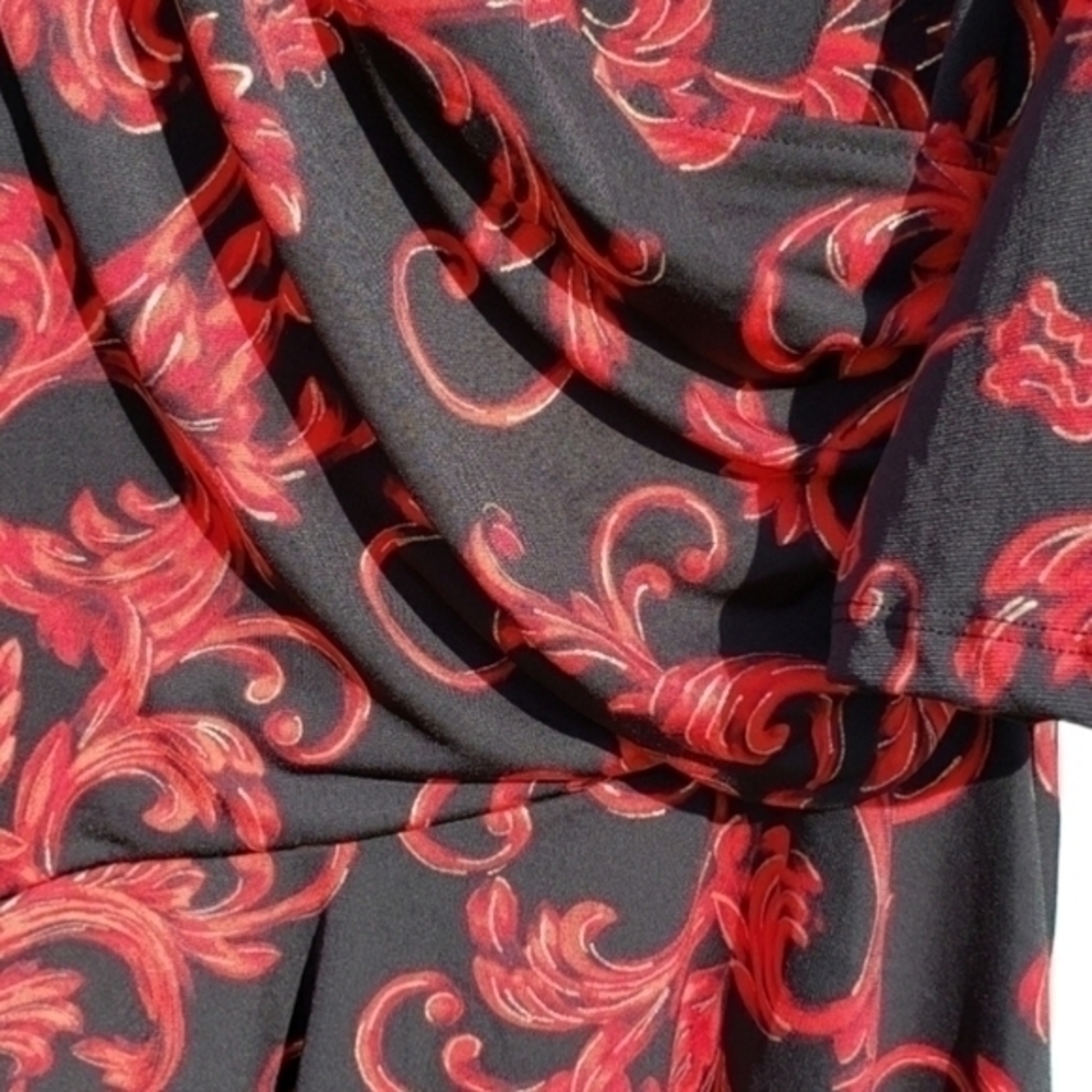 Signature by Robbie Bee Cocktail Wedding Floral‎ Midi Dress Plus Size 1X - Picture 4 of 7